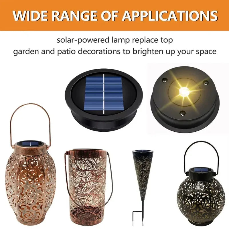 lampe solaire moderne papillons motifs floraux noir bleu doré rechargeable extérieur