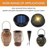 lampe solaire moderne papillons motifs floraux noir bleu doré rechargeable extérieur