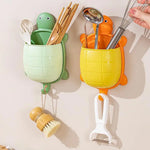 rangement tortue adhésif gris vert orange mignon moderne brosse lunettes télécommande maquillage cuillère spatule