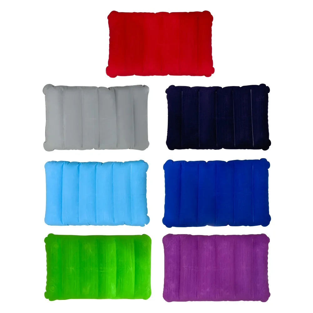 coussin gonflable voyage bleu rouge gris confortable portable valve gonflage