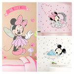 autocollant mural mickey minnie mouse dessin animé décoration chambre enfant sticker mur décoratif pvc