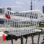 panier vélo arrière acier noir clips moderne maille métallique couvercle vis poignée