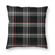 housse coussin décoration intérieure moderne tartan noir rouge gris blanc 45x45 cm