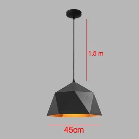 lampe suspension industrielle métal noir doré rétro moderne éclairage intérieur restaurant bar loft