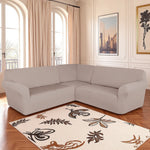 housses canapé d'angle beige clair jacquard moderne elasticité poche lavage machine automne hiver