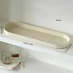 plateau ovale moderne beige clair mat sans fixation 30cm 15cm apéritifs desserts