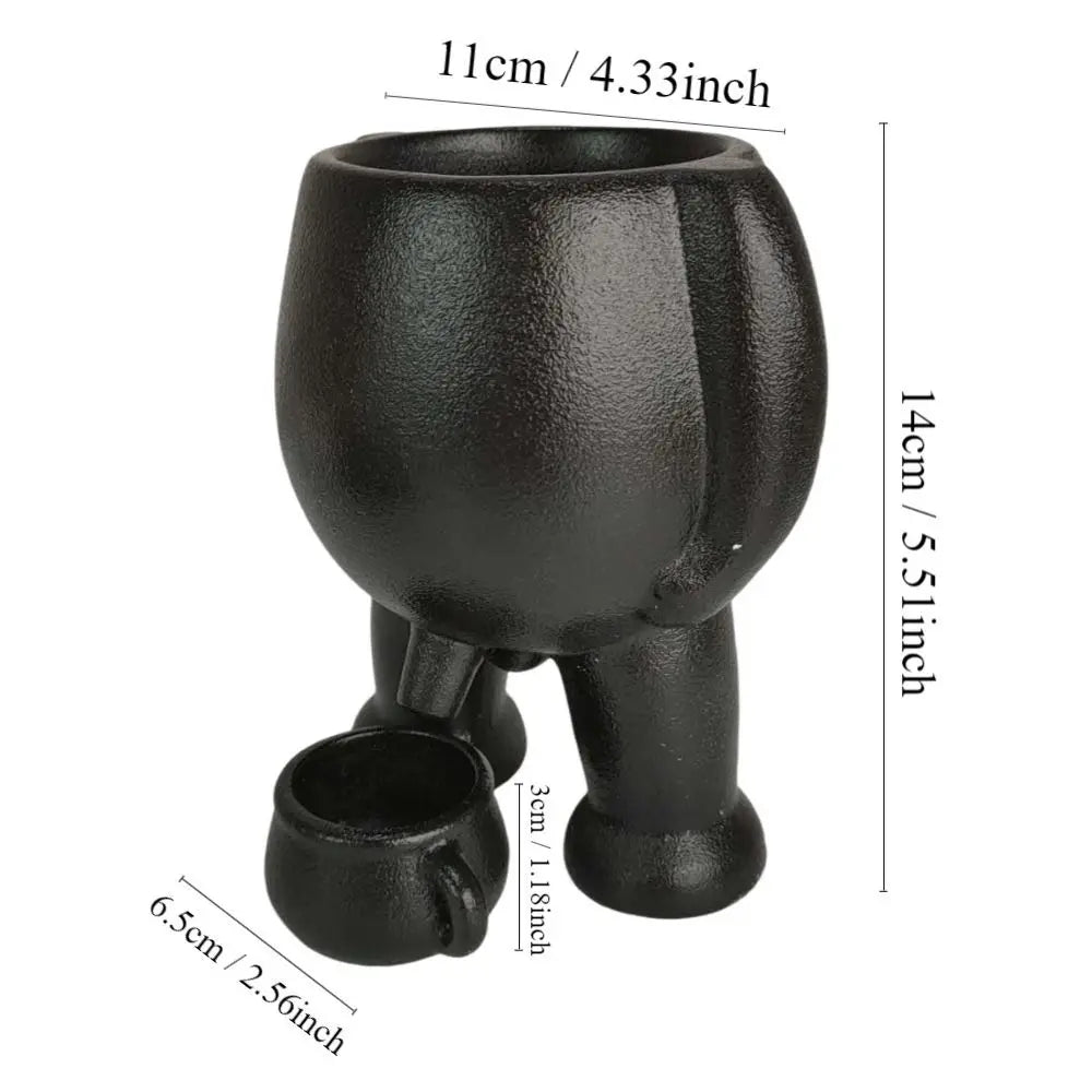 pots fleurs forme humaine moderne noir blanc texturé plantes vertesintérieur extérieur