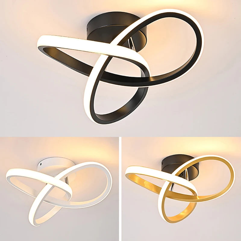 lampe contemporaine led noir doré circulaire minimaliste(touches interrupteur) 24cm