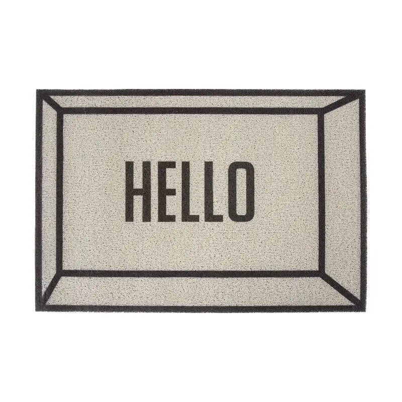 tapis d'entrée personnalisé moderne texte motif porte maison intérieur extérieur blanc