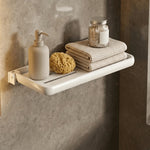 étagère salle bain pliante 30 40 50cm blanc gris moderne vis fixations rangement cosmétique