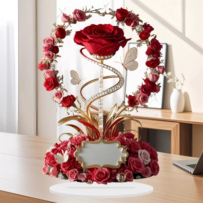 décoration florale arrangement roses tulipes strass élégante inscription mama ornement moderne