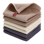 serviettes cuisine coton beige gris rouge maille fine moderne