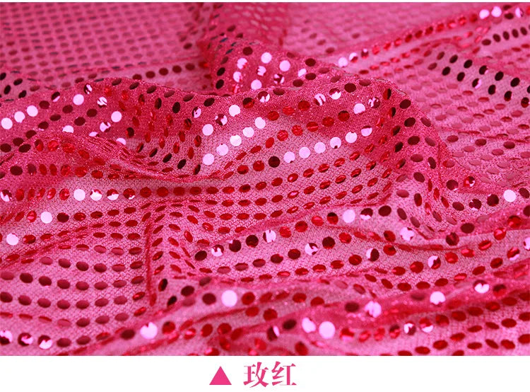 tissu circulaires polyester translucide glitter rouge blanc bleu vert violet or bricolage décoration