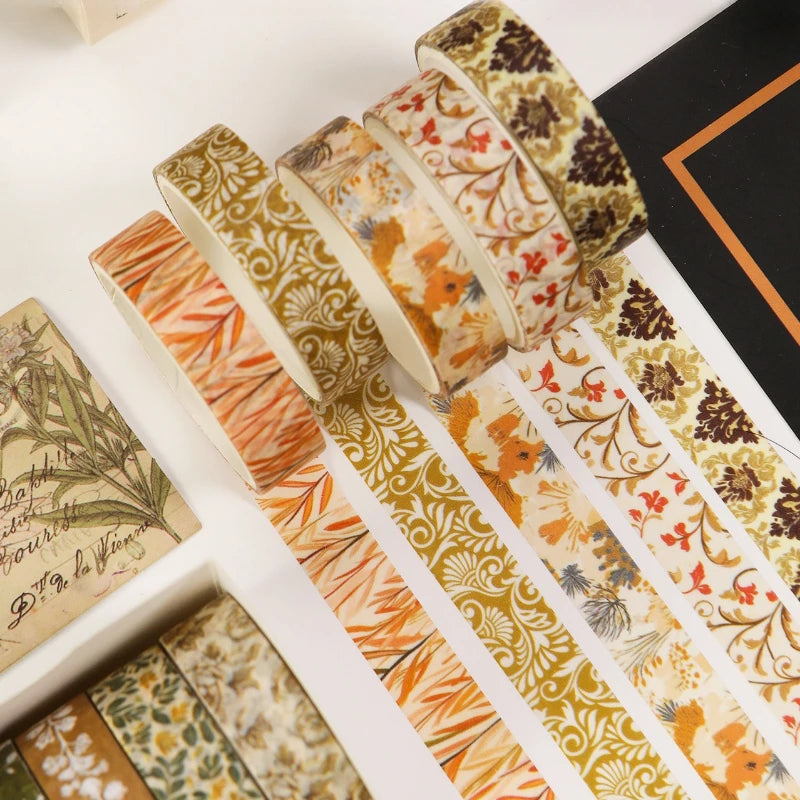 rubans adhésifs décoratifs vintage multicolores floral abstraits géométriques scrapbooking bricolage planificateur journal