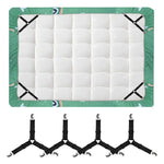 drap housse clips métalliques vichy moderne blanc vert rouge bleu fixations élastiques lit chambre