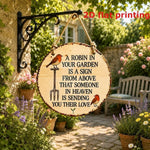 plaque decorative ronde bois oiseaux texte naturel rustique exterieur intérieur corde pastorale
