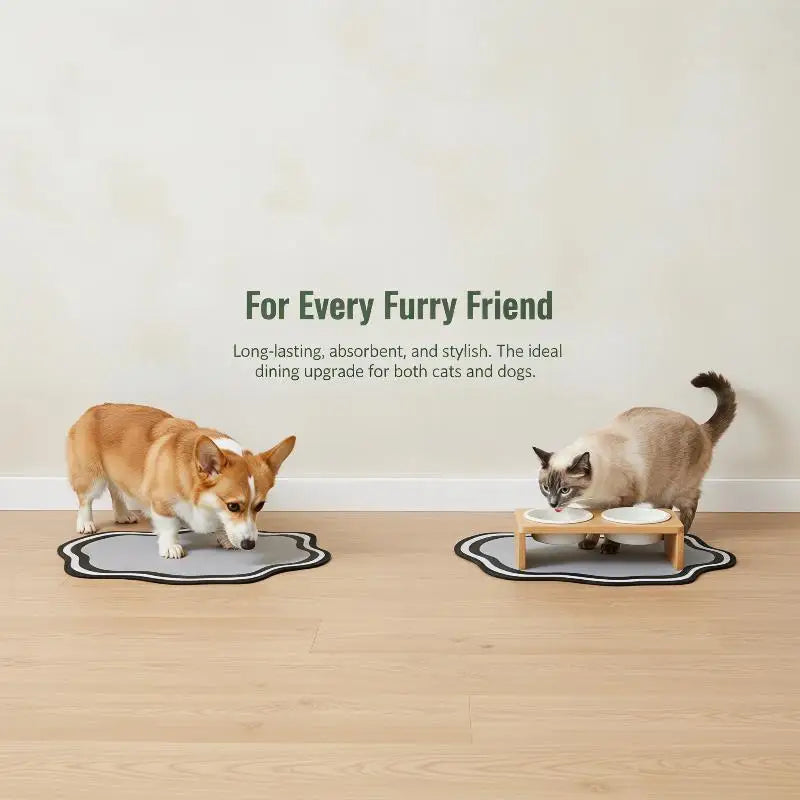 tapis absorbant boue diatomées animaux compagnie bol nourriture gris moderne minimaliste adhésif rapide sec