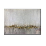 tableau abstrait gris doré contemporain texture peinte sans cadre toile horizontal