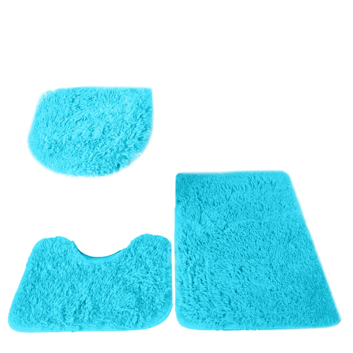 tapis toilette rose violet gris clair peluche points moderne antidérapant ensemble trois pièces