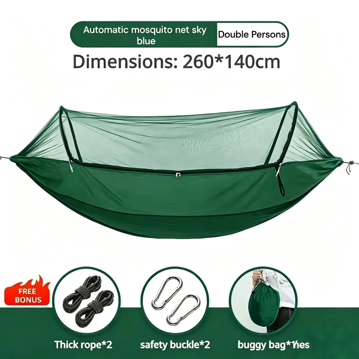 hamac moustiquaire camping vert bleu noir tissu uni moustiquaire transparent sécurité
