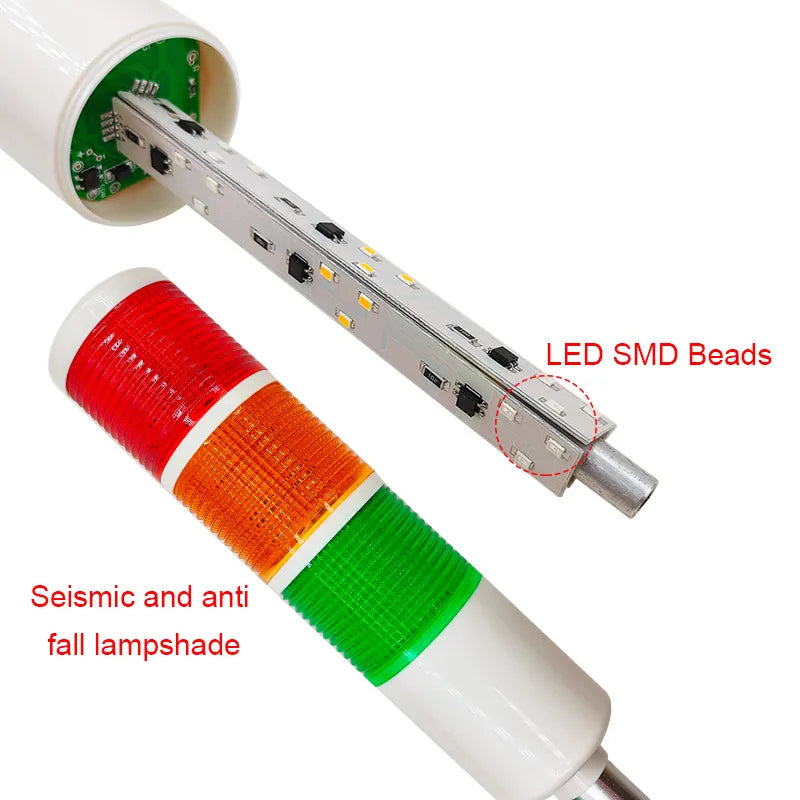 ampoule led rouge orange vert indicateur signal moderne rayures horizontales fixation