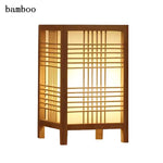 Détail du tressage bambou de la lampe de chevet