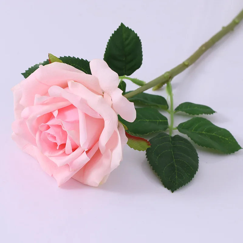 fleur artificielle rose réaliste décoration maison mariage anniversaire baby shower rouge blancheclair