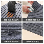 tapis sol antidérapant polyester moderne gris absorption eau facile nettoyage intérieur porte