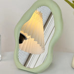miroir decoratif forme ondulée couleur rose poudré moderne minimaliste dressing chambre