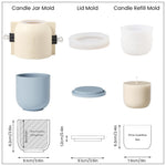 moulage silicium bougie rechargeable blanc jaune rose moderne minimaliste non adhésif durable