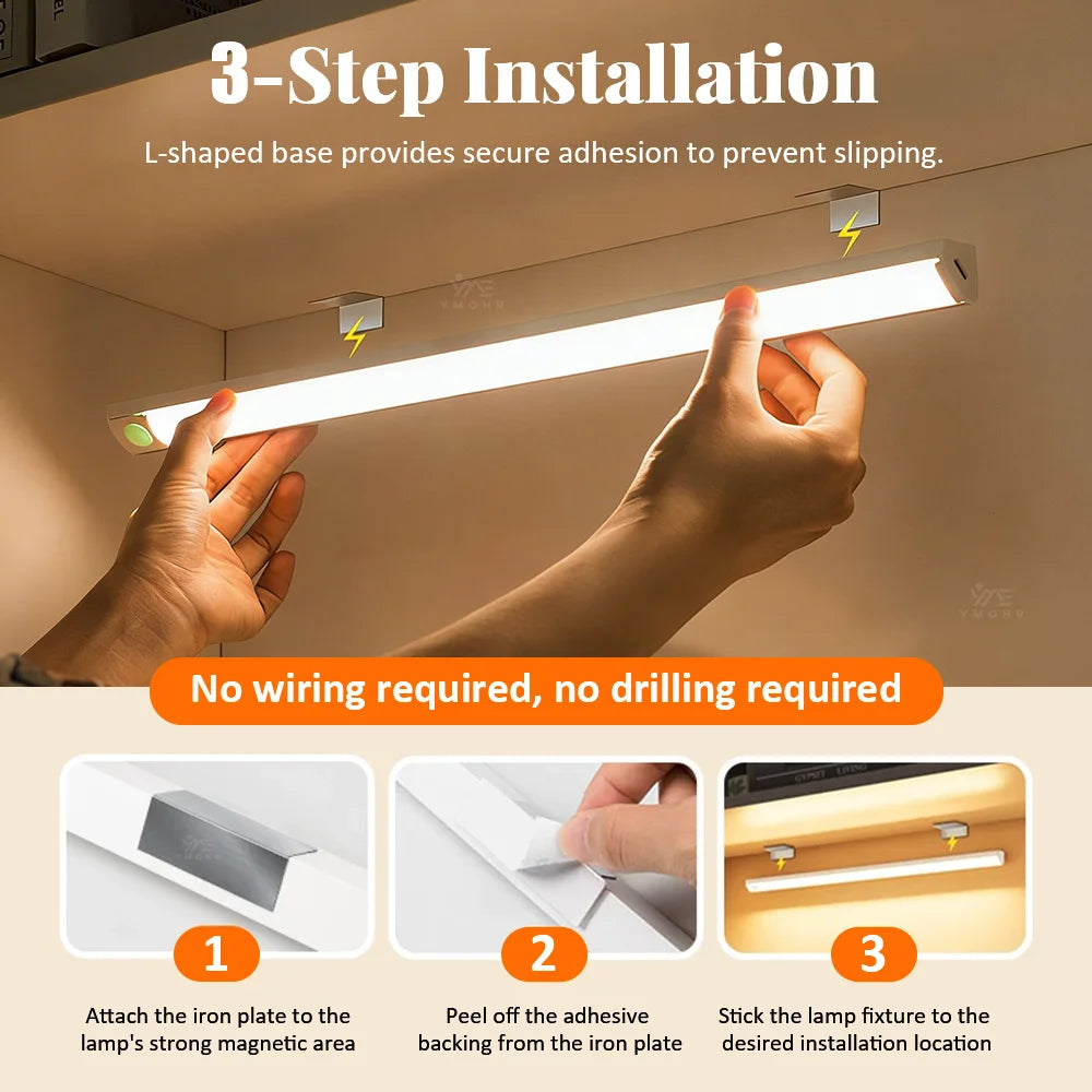 ruban lumineux led blanc moderne adhésif 30cm 50cm interrupteur tactile adjustable