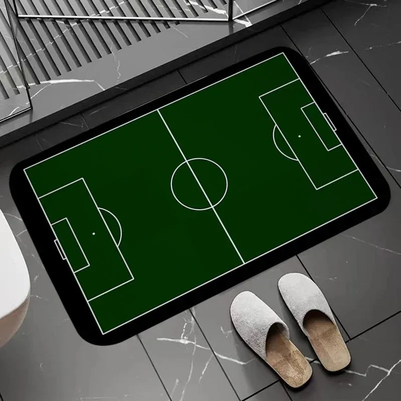 tapis sol antidérapant moderne vert blanc terrain football pelouse artificielle salon chambre