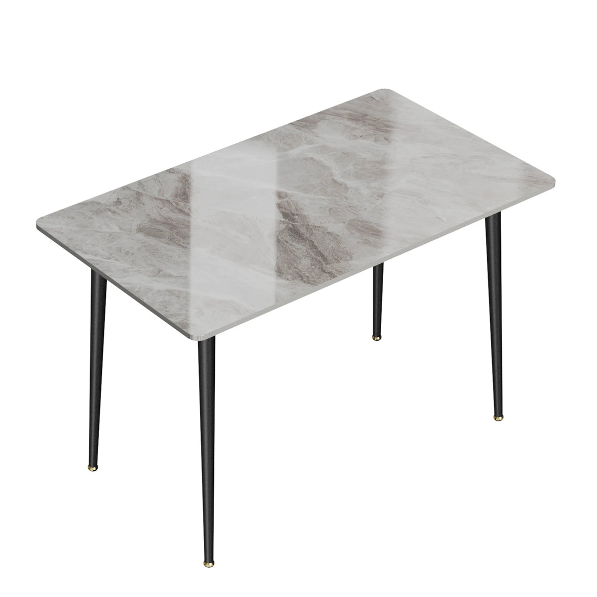 table manger marbre moderne rectangle gris noir beige pieds métal minimaliste 120cm 70cm