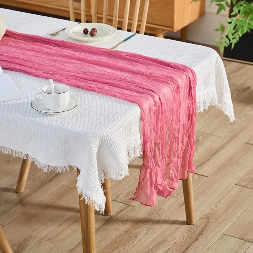 serviette table moderne élégante rayures horizontales jaune bleu violet orange 90 180 cm