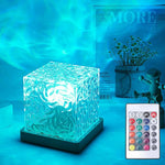 lampe led moderne transparente motifs texturés télécommande incluse effets lumineux variés