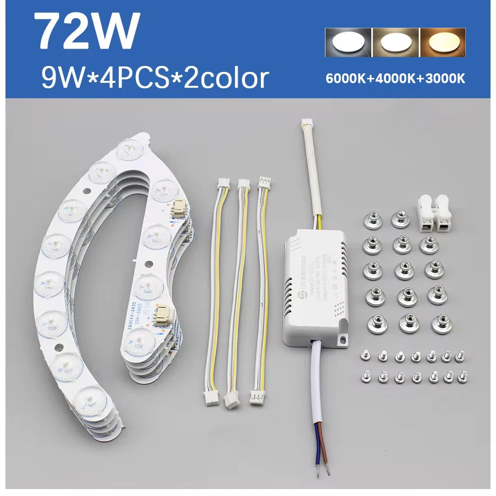 Module LED 72W 96W blanc circulaire points lumineux moderne aimants remote control infrared