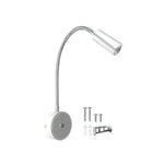 lampe lecture flexible moderne noir argent interrupteur tactile led rechargeable via usb