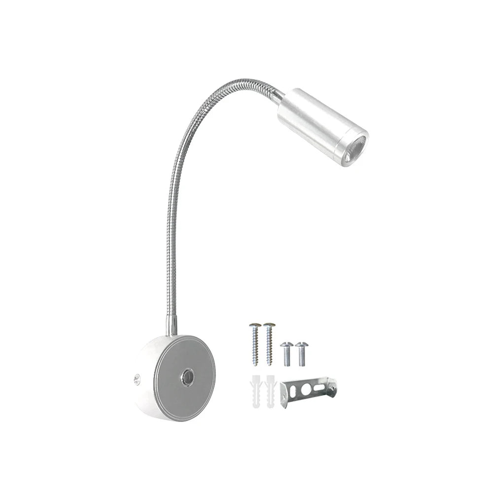 lampe lecture flexible moderne noir argent interrupteur tactile led rechargeable via usb