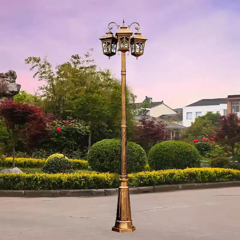 lampe rue or noir vintage élégante éclairage public ip65 led moderne aluminium