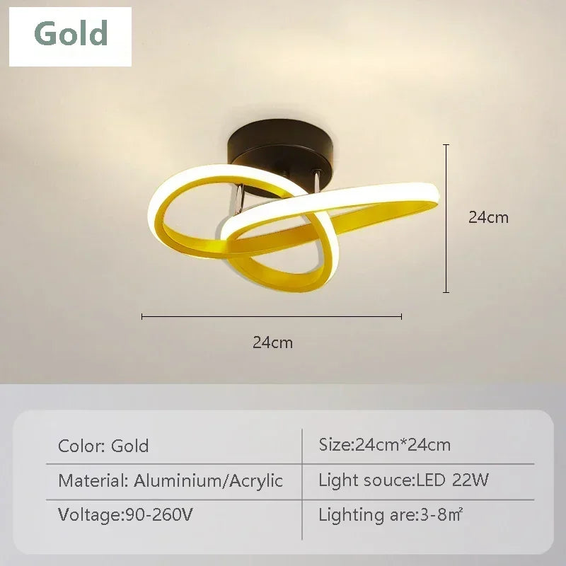 plafonniers modernes led surface montés modes éclairage noir or argent minimalistes télécommande