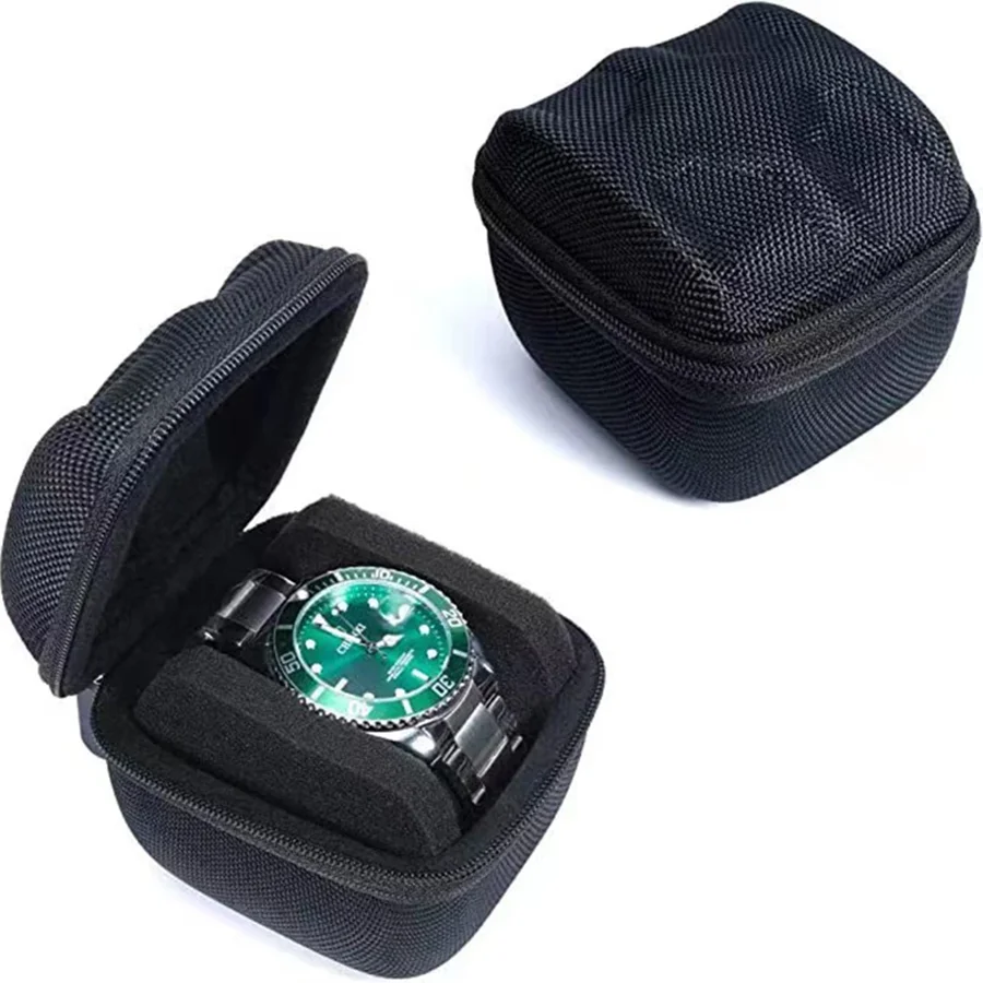 boîtes montres marron foncé compartiments classiques poignées dorées écologiques rangement voyage