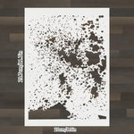 pochoirs stencil moderne gouttes peinture blanc noir or rose bleu abstrait bricolage décoration maison