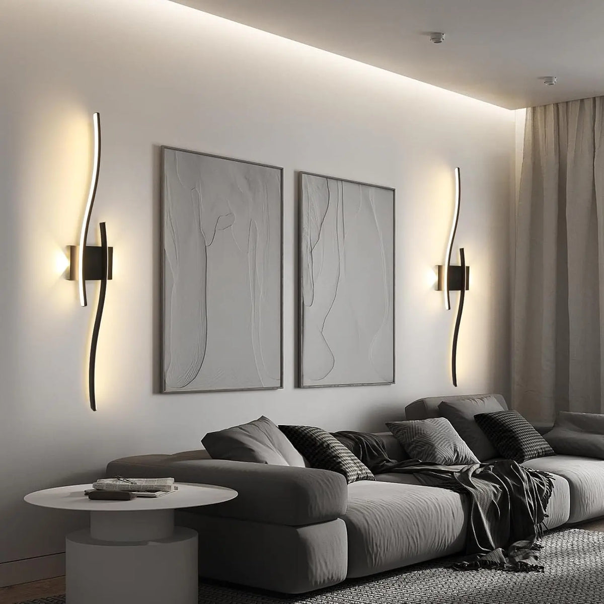 lampes murales led modernes 60 80cm noir doré blanc minimaliste télécommande