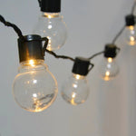 guirlande lumineuse noël blanc boules sphériques moderne clips câble noir 20 ampoules