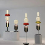 lampe sol led moderne sphères colorées semi transparentes blanc rouge vert noir marron scandinave