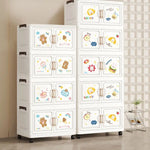 organisateur vêtements armoire tiroirs dessins animés ours lapins moderne blanc roulettes pliable chambre salon