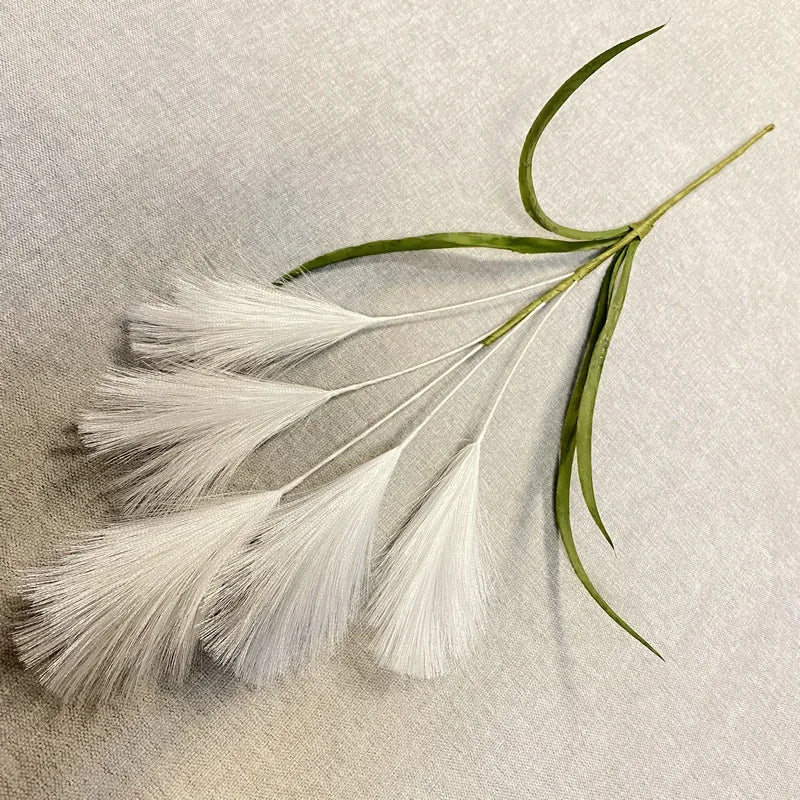 Décoration intérieure plumes artificielles feuilles vertes naturelles blanc rose violet vert beige noir