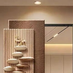 étagère murale moderne plateaux coquillage texture bois géométrique accessoire maison salon minimaliste