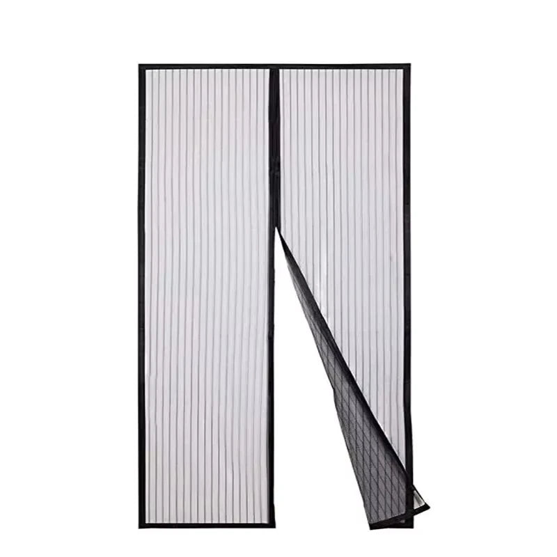 moustiquaire porte noire semi transparente moderne velcro fin verticale