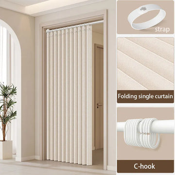 rideau plissé polyester beige clair texture lin moderne opacité pliable sans perçage chambre cuisine